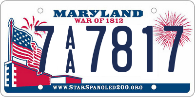 MD license plate 7AA7817