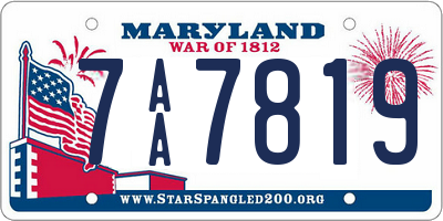 MD license plate 7AA7819