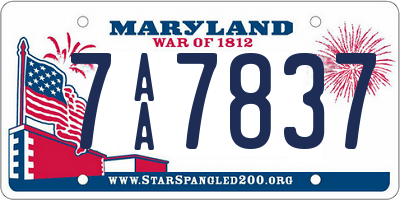 MD license plate 7AA7837