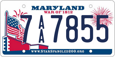 MD license plate 7AA7855