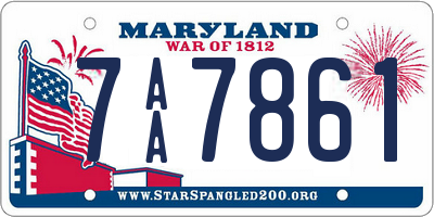 MD license plate 7AA7861