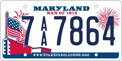 MD license plate 7AA7864