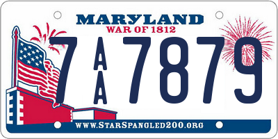 MD license plate 7AA7879