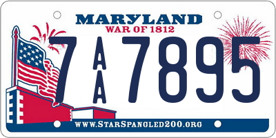 MD license plate 7AA7895