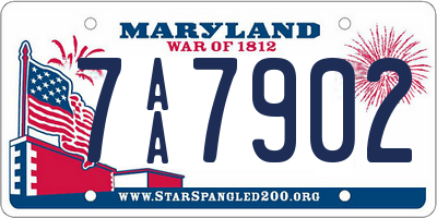 MD license plate 7AA7902