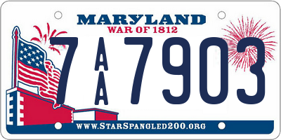 MD license plate 7AA7903