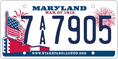 MD license plate 7AA7905