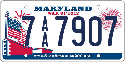 MD license plate 7AA7907