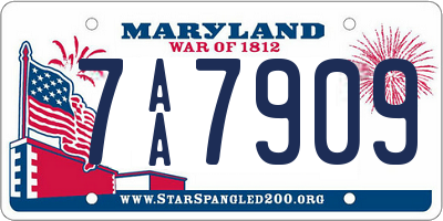 MD license plate 7AA7909