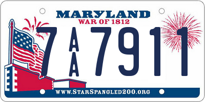 MD license plate 7AA7911