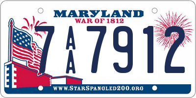 MD license plate 7AA7912