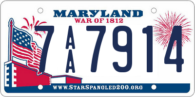 MD license plate 7AA7914