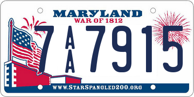 MD license plate 7AA7915