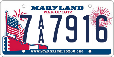 MD license plate 7AA7916