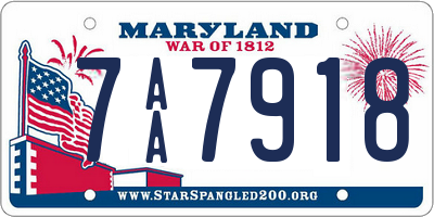 MD license plate 7AA7918