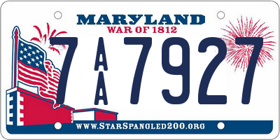 MD license plate 7AA7927