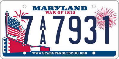 MD license plate 7AA7931