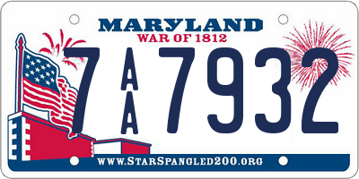 MD license plate 7AA7932