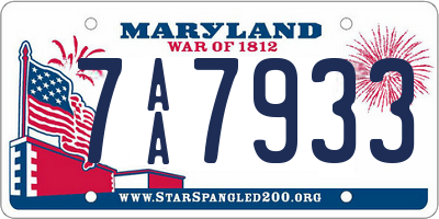 MD license plate 7AA7933