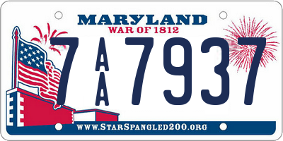 MD license plate 7AA7937