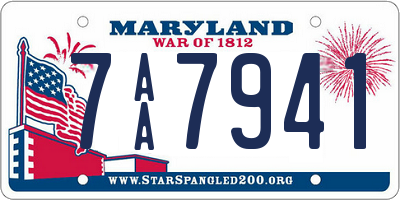 MD license plate 7AA7941