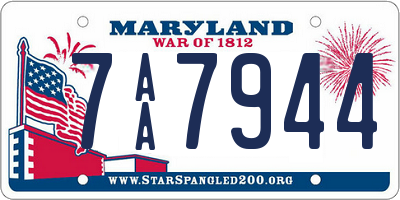 MD license plate 7AA7944