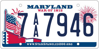 MD license plate 7AA7946