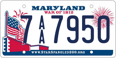 MD license plate 7AA7950