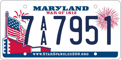 MD license plate 7AA7951