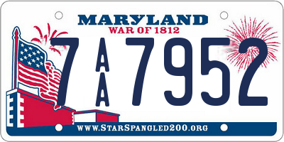 MD license plate 7AA7952