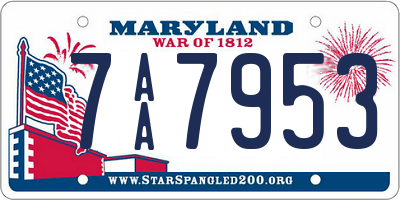 MD license plate 7AA7953