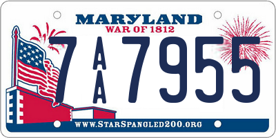 MD license plate 7AA7955