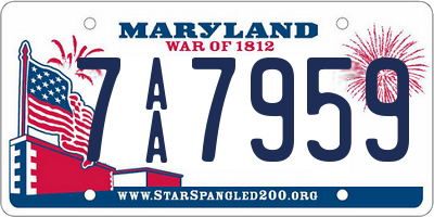 MD license plate 7AA7959