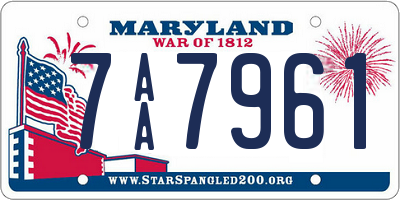 MD license plate 7AA7961