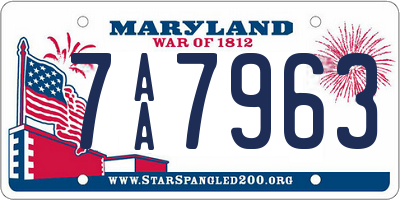 MD license plate 7AA7963