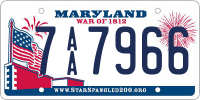 MD license plate 7AA7966