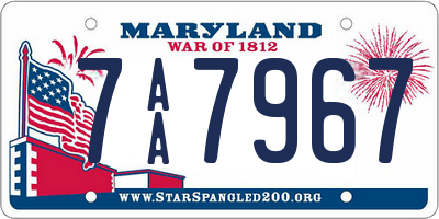 MD license plate 7AA7967