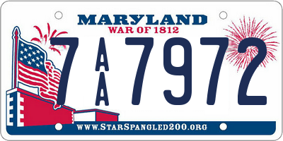 MD license plate 7AA7972