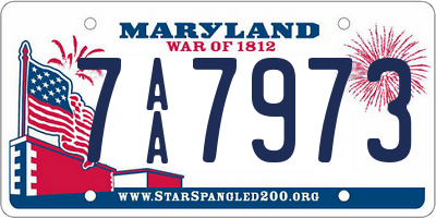 MD license plate 7AA7973