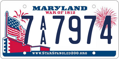 MD license plate 7AA7974