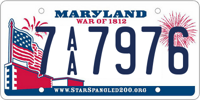 MD license plate 7AA7976