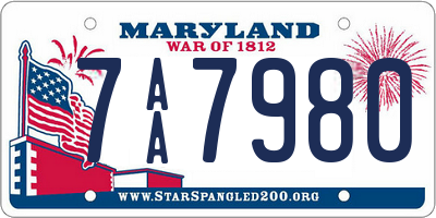 MD license plate 7AA7980