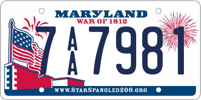 MD license plate 7AA7981