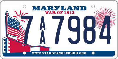 MD license plate 7AA7984