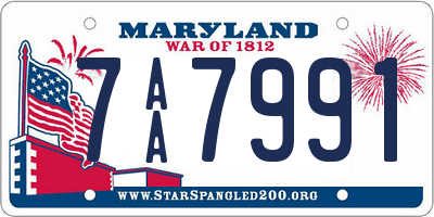 MD license plate 7AA7991