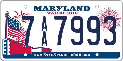 MD license plate 7AA7993