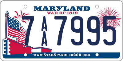 MD license plate 7AA7995