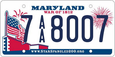 MD license plate 7AA8007