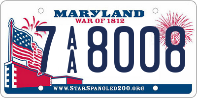 MD license plate 7AA8008