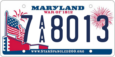 MD license plate 7AA8013